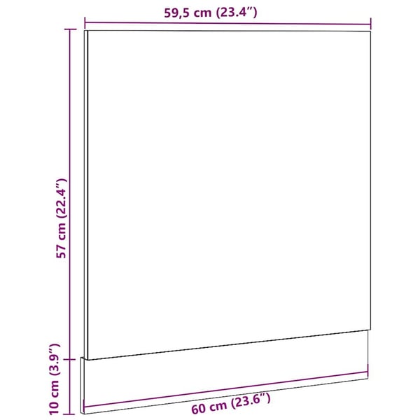 vidaXL Oppvaskmaskinspanel "Lyon" gammelt tre 60x1,5x67 cm