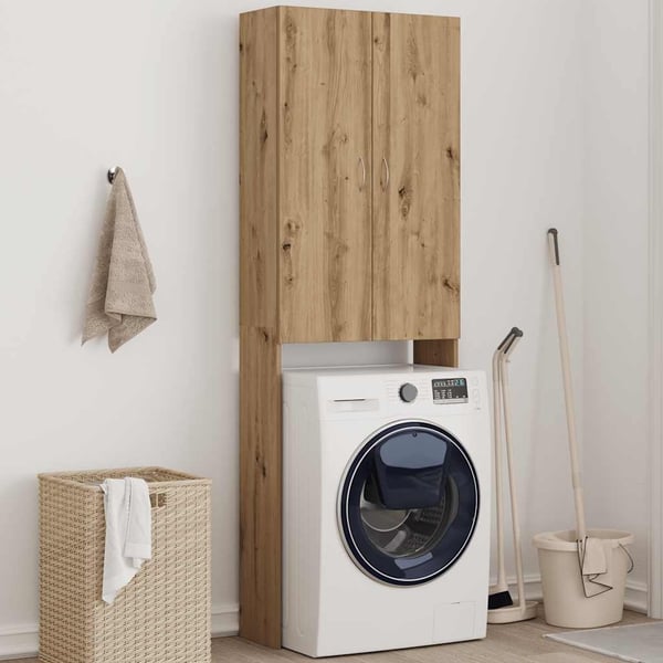 vidaXL Vaskemaskinskap artisan eik 64x25,5x190 cm