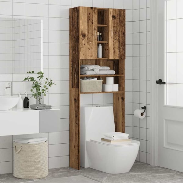 vidaXL Vaskemaskinskap gammelt tre 64x25,5x190 cm