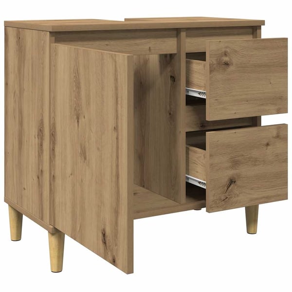 vidaXL Servantskap artisan eik 65x33x60 cm konstruert tre