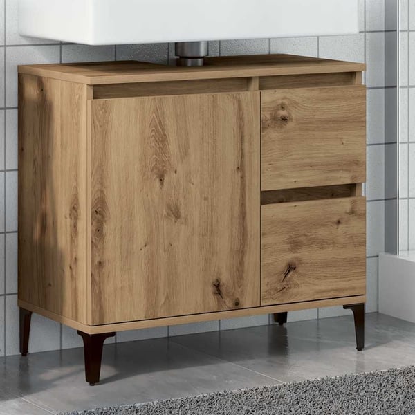 vidaXL underskab til vask 65x33x60 cm konstrueret træ kunsteg