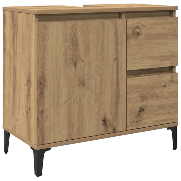 vidaXL Servantskap artisan eik 65x33x60 cm konstruert tre