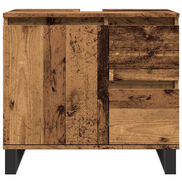 vidaXL Baderomsvaskskap gammelt tre 65x33x60 cm konstruert tre