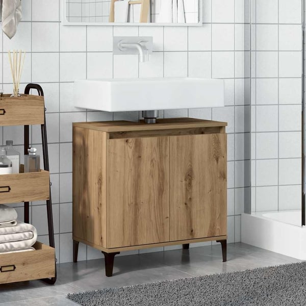 vidaXL Servantskap artisan eik 58x33x60 cm konstruert tre