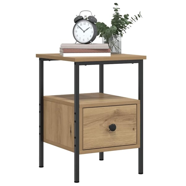 vidaXL Nattbord 2 stk artisan eik 34x36x50 cm konstruert tre
