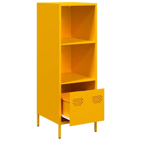 vidaXL Highboard Sinapinkeltainen 35x39x103,5 cm Teräs