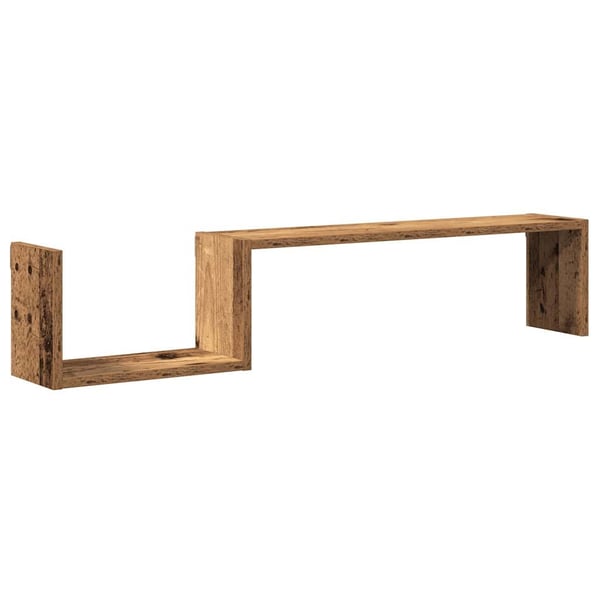 vidaXL Vegghyller 2 stk gammelt tre 100x15x20 cm konstruert tre