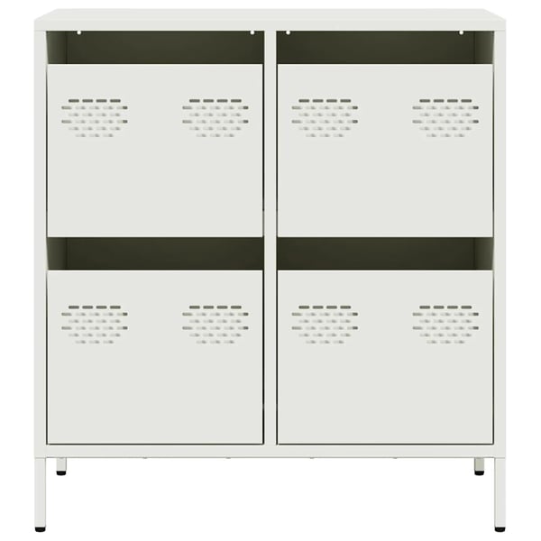 vidaXL Skjenk hvit 68x39x73,5 cm kaldvalset stål