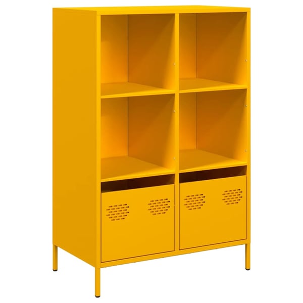 vidaXL Highboard sennepsgul 68x39x103,5 cm stål