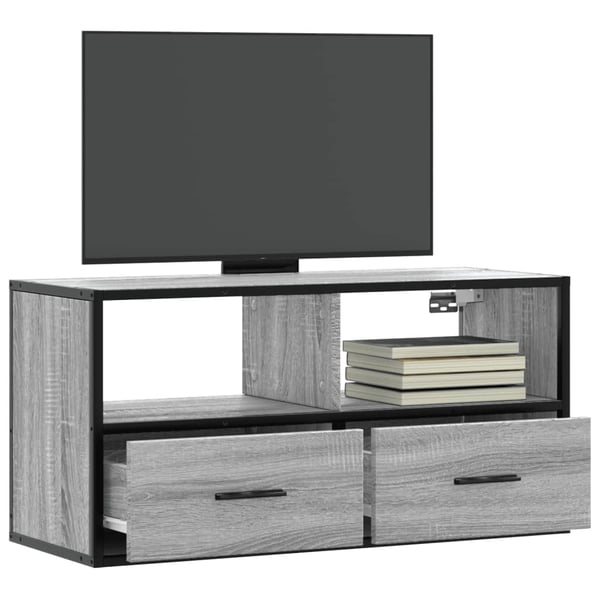 vidaXL TV-benk grå sonoma 80x31x39,5 cm konstruert tre og metall