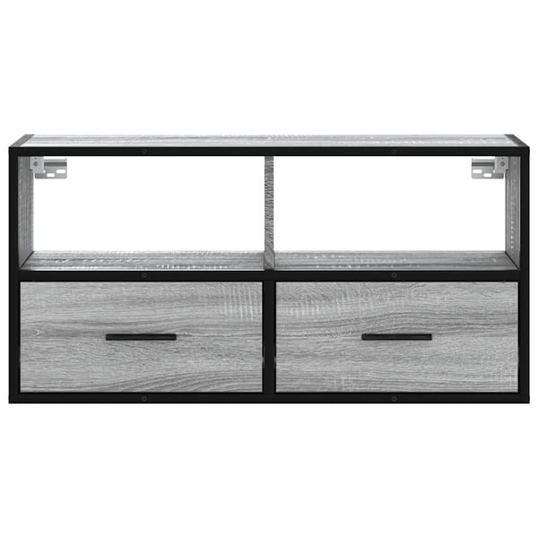 vidaXL TV-benk grå sonoma 80x31x39,5 cm konstruert tre og metall