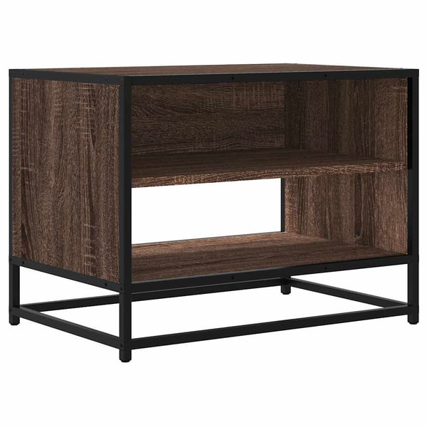 vidaXL TV-taso ruskea tammi 61x40x46 cm tekninen puu ja metalli