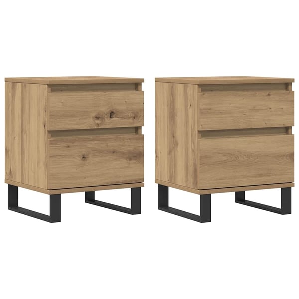 vidaXL Nattbord 2 stk artisan eik 40x35x50 cm konstruert tre