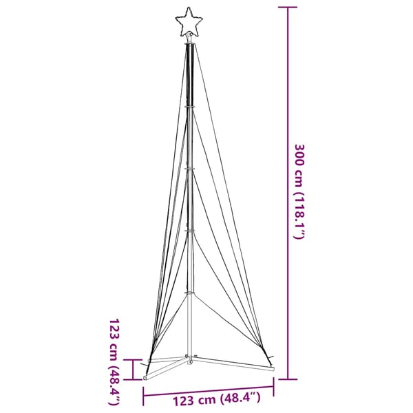 vidaXL LED Juletre 525 LEDs Blå 302 cm