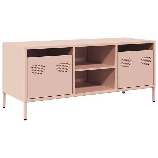 vidaXL TV-taso pinkki 101,5x39x43,5 cm kylmävalssattu teräs