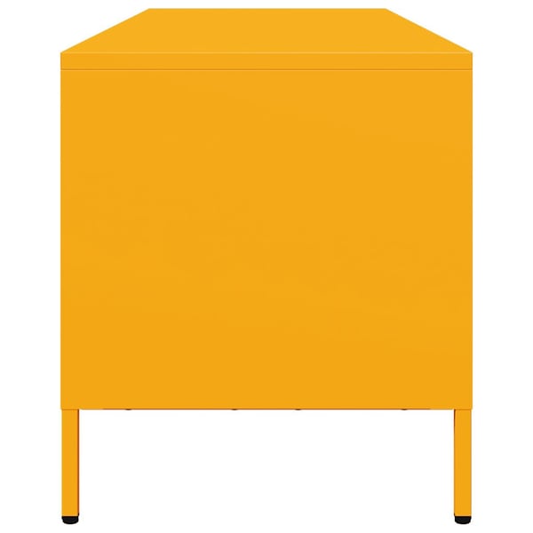 vidaXL TV-benk sennepsgul 135x39x43,5 cm kaldvalset stål