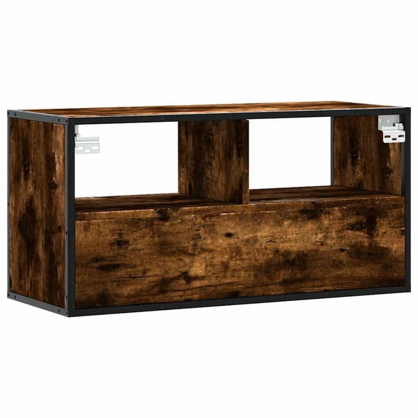 vidaXL tv-bord 80x31x39,5 cm konstrueret træ og metal røget egetræ
