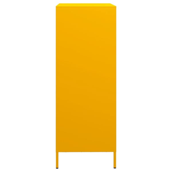 vidaXL Highboard sennepsgul 68x39x103,5 cm stål