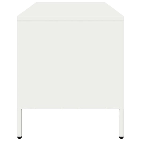 vidaXL TV-benk hvit 101,5x39x43,5 cm kaldvalset stål