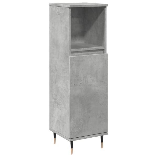 vidaXL Baderomsskap betonggrå 30x30x100 cm konstruert tre