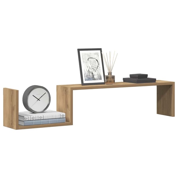 vidaXL Vegghyller 2 stk artisan eik 100x15x20 cm konstruert tre