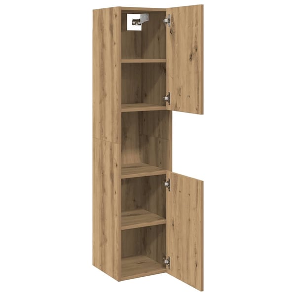 vidaXL Hengende baderomsskap artisan eik 30x30x130 cm konstruert tre