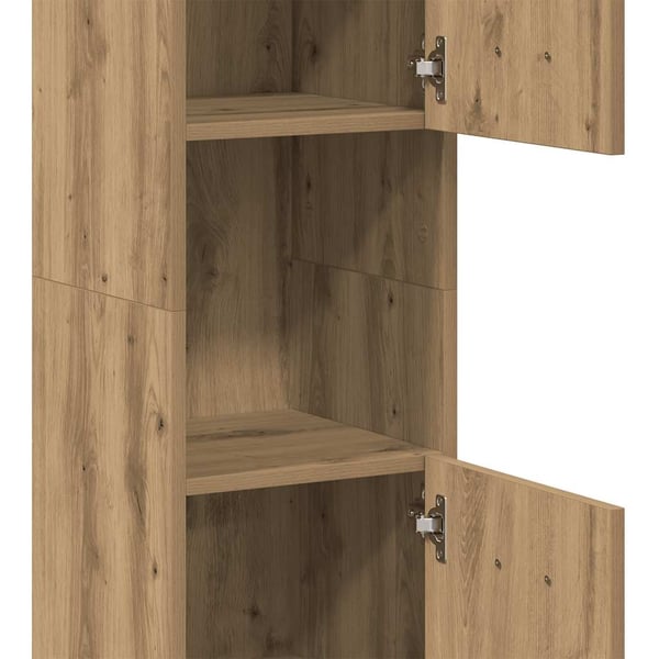 vidaXL Hengende baderomsskap artisan eik 30x30x130 cm konstruert tre