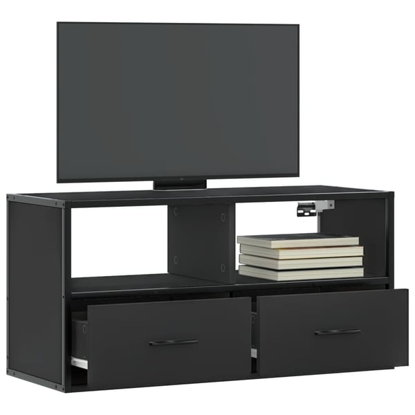 vidaXL TV-benk svart 80x31x39,5 cm konstruert tre og metall