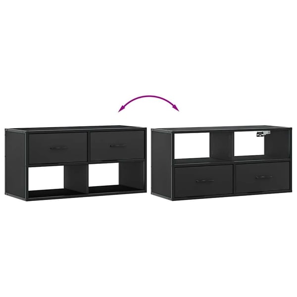 vidaXL TV-benk svart 80x31x39,5 cm konstruert tre og metall