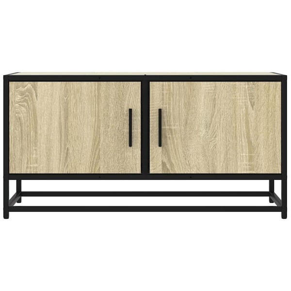 vidaXL tv-bord 80x34,5x40 cm konstrueret træ og metal sonoma-eg