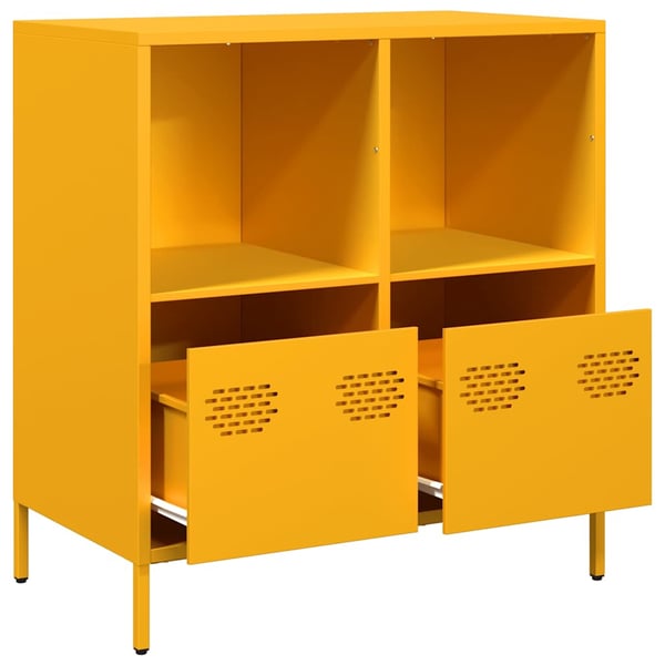 vidaXL skab 68x39x73,5 cm koldvalset stål sennepsgul
