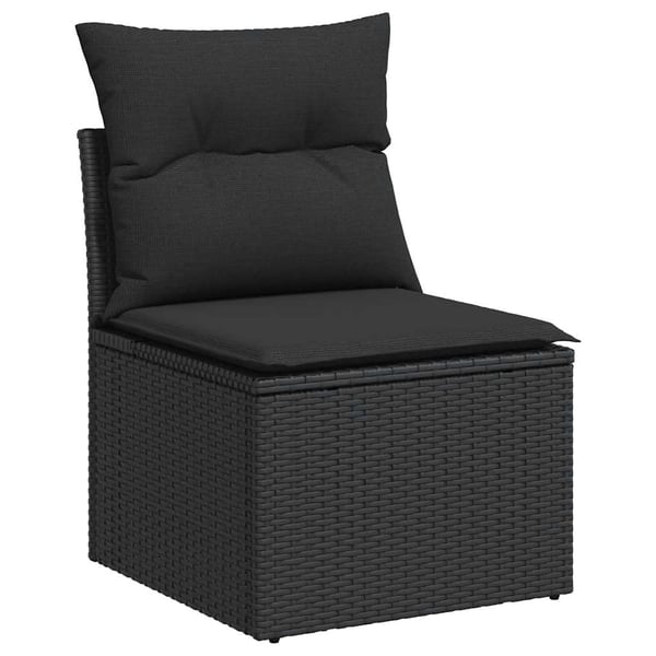 vidaXL sofasæt til haven 9 dele med hynder polyrattan akacietræ sort
