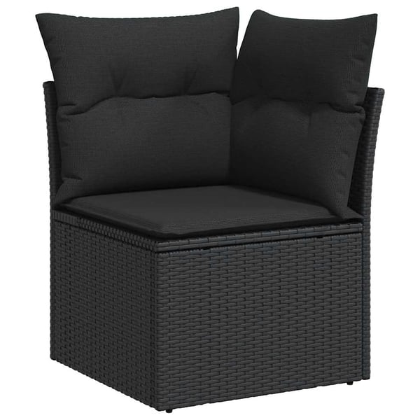 vidaXL sofasæt til haven 9 dele med hynder polyrattan akacietræ sort