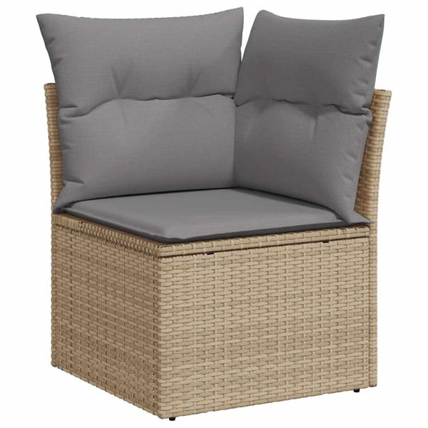 vidaXL sofasæt til haven 10 dele med hynder polyrattan akacietræ beige