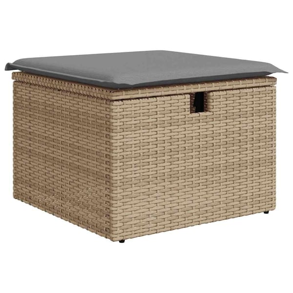 vidaXL sofasæt til haven 9 dele med hynder polyrattan akacietræ beige