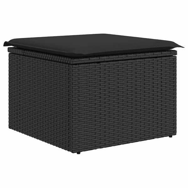 vidaXL sofasæt til haven 9 dele med hynder polyrattan akacietræ sort