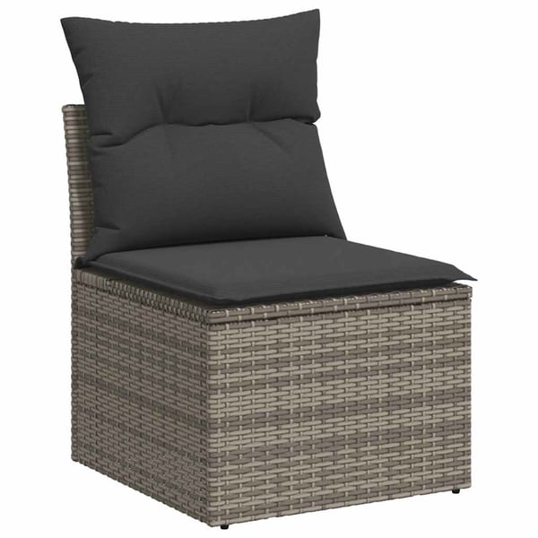 vidaXL sofasæt til haven 8 dele med hynder polyrattan akacietræ grå