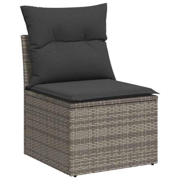 vidaXL sofasæt til haven 9 dele med hynder polyrattan akacietræ grå