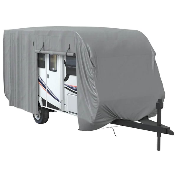 vidaXL Campingvogntrekk grå 610x250x220 cm ikke-vevet stoff