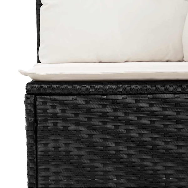vidaXL sofasæt til haven 6 dele med hynder polyrattan akacietræ sort