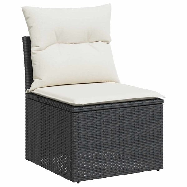vidaXL sofasæt til haven 9 dele med hynder polyrattan akacietræ sort