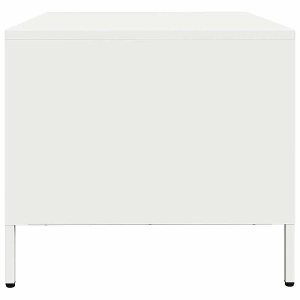 vidaXL Salongbord hvit 101,5x50x43,5 cm kaldvalset stål