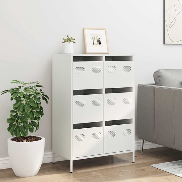 vidaXL Highboard hvit 68x39x101,5 cm stål