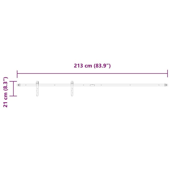 vidaXL Skyvedørsett for skap 213 cm karbonstål
