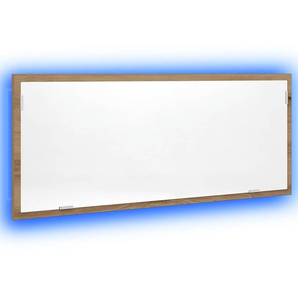 vidaXL Baderomsspeil med LED artisan eik 100x8,5x37 cm konstruert tre