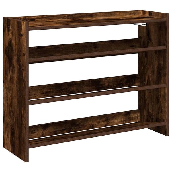 vidaXL Skohylle røkt eik 80x25x62 cm konstruert tre