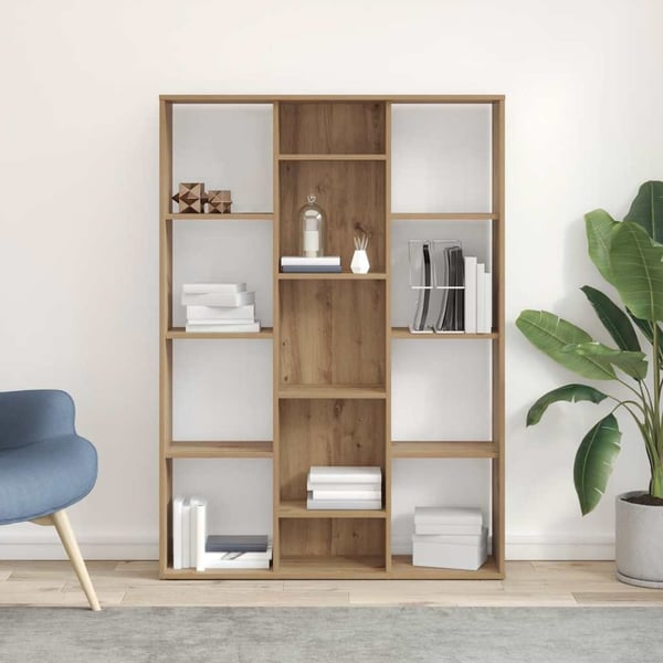 vidaXL Bokhylle/Romdeler artisan eik 100x24x140 cm konstruert tre