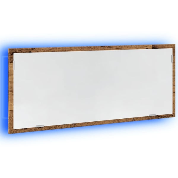 vidaXL Baderomsspeil med LED gammelt tre 100x8,5x37 cm konstruert tre