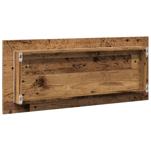 vidaXL Baderomsspeil med LED gammelt tre 100x8,5x37 cm konstruert tre