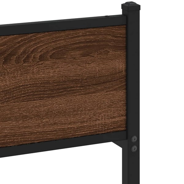 vidaXL Sengeramme i metall uten madrass brun eik 193x203 cm